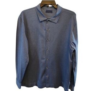 DAVID DONOHUE SIGNATURE 100% COTTON DOBBY WEAVE MEN'S SHIRT SIZE LARGE POLISHED